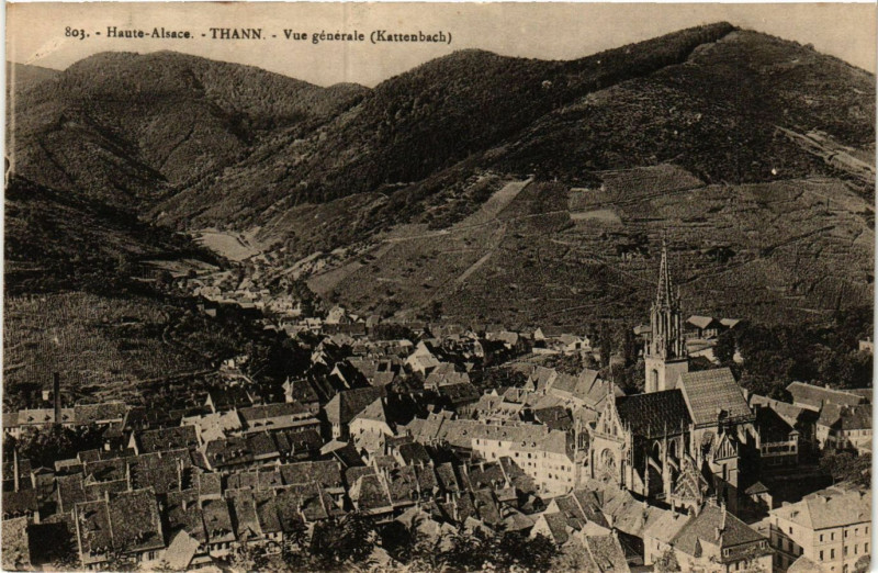 Carte postale ancienne Thann - Vue générale (Kattenbach) à Thann