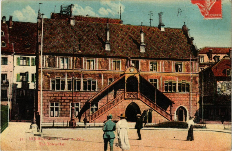 Carte postale ancienne Mulhouse - L'Hotel de Ville - This Town Hall à Mulhouse