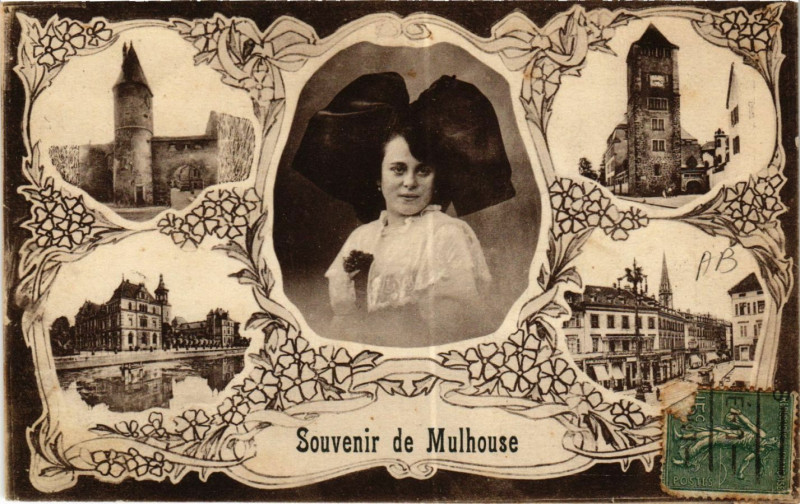 Carte postale ancienne Souvenir de Mulhouse à Mulhouse
