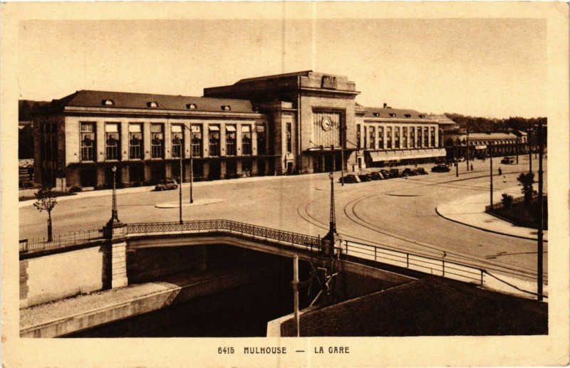 Carte postale ancienne Mulhouse - La Gare à Mulhouse