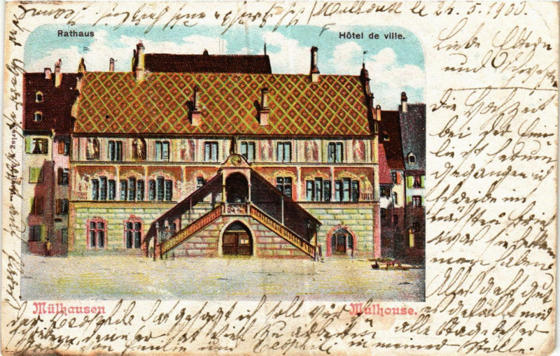 Carte postale ancienne Mulhausen - Mulhouse - Rathaus - Hotel de ville à Mulhouse