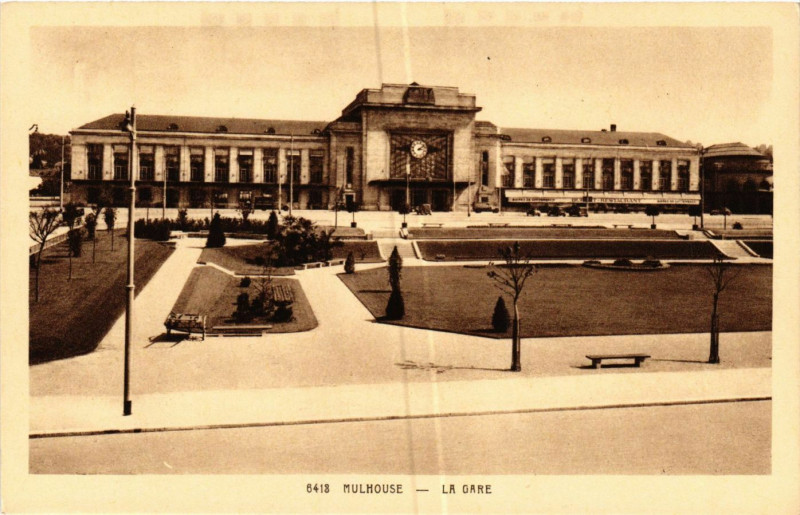 Carte postale ancienne Mulhouse - La Gare à Mulhouse