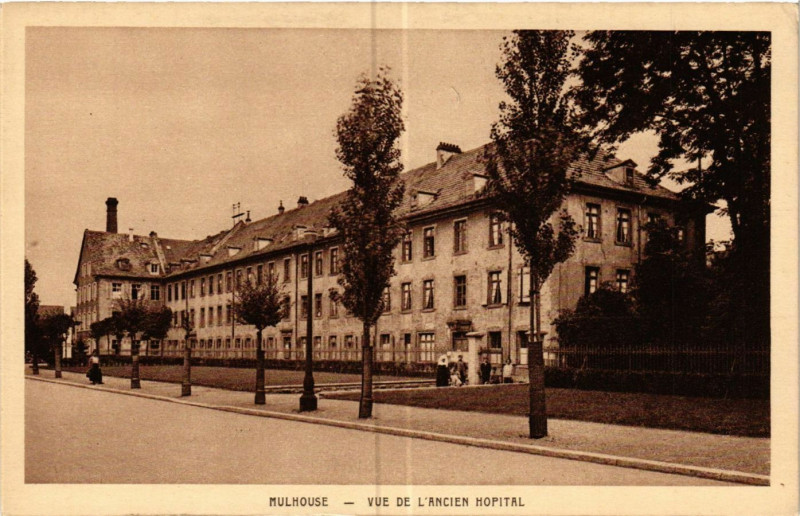 Carte postale ancienne Mulhouse - Vue de l'Ancien Hopital à Mulhouse