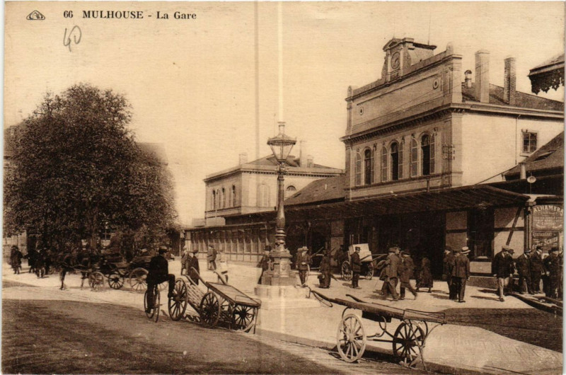 Carte postale ancienne Mulhouse - La Gare à Mulhouse