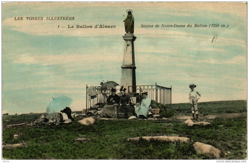 Carte postale ancienne Le Ballon d'Alsace Statue de Notre-Dame du Ballon