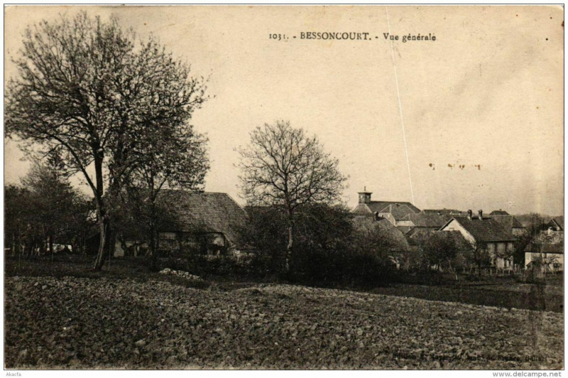 Carte postale ancienne Bessoncourt Vue generale à Bessoncourt