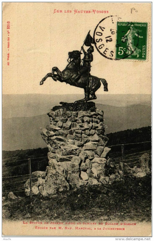 Carte postale ancienne La Statue de Jeanne d'Arc au Sommet du Ballon d'Alsace