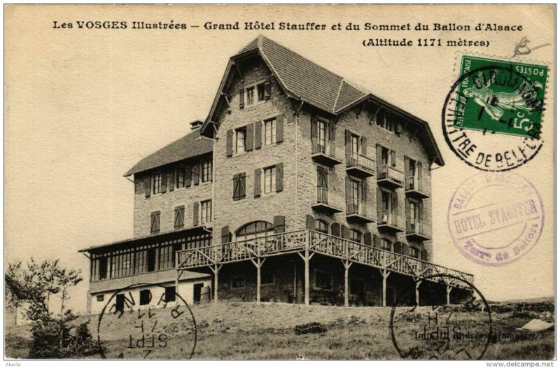 Carte postale ancienne Les Vosges Illustrées Grand Hotel Stauffer et du Sommet