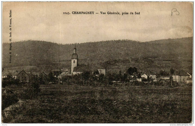 Carte postale ancienne Champagney Vue Generale prise du Sud