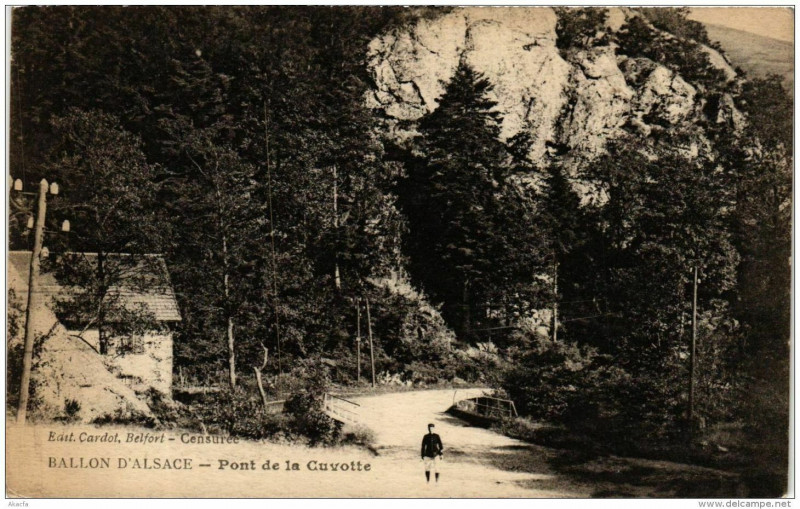Carte postale ancienne Ballon d'Alsace Pont de la Cuvotte
