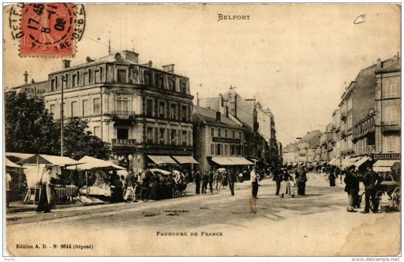 Carte postale ancienne Belfort Faubourg de France à Belfort