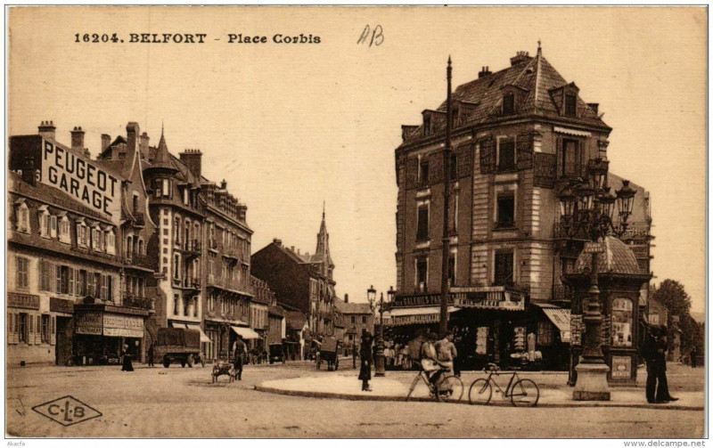 Carte postale ancienne Belfort Place Corbis à Belfort