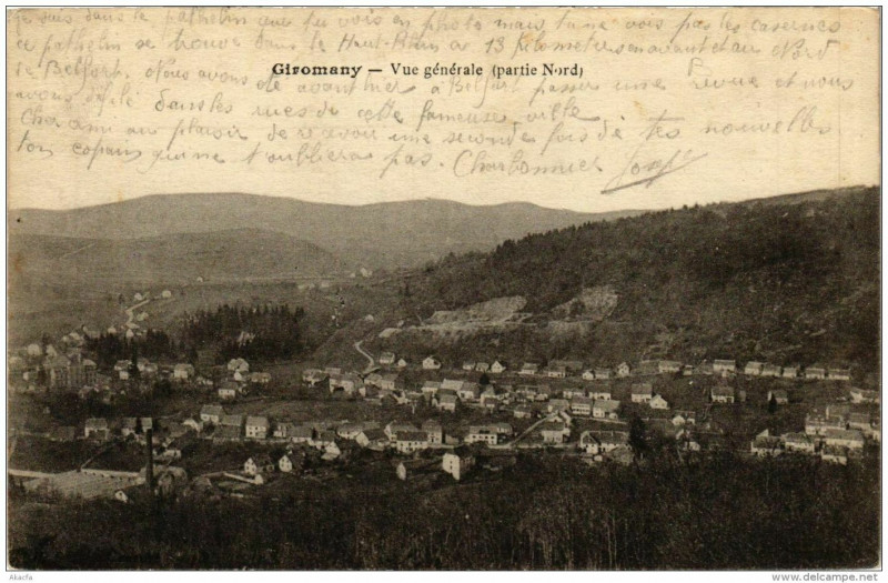 Carte postale ancienne Giromagny Vue Generale à Giromagny