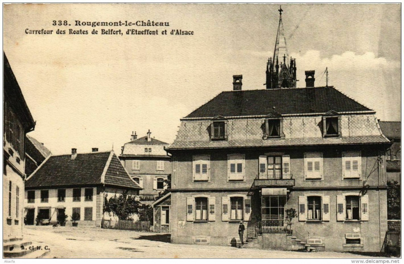 Carte postale ancienne Rougemont-le-Chateau Carrefour des Routes de Belfort à Belfort