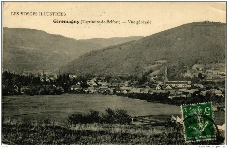 Carte postale ancienne Giromagny Vue Generale à Giromagny
