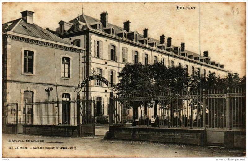 Carte postale ancienne Belfort Hopital Militaire à Belfort