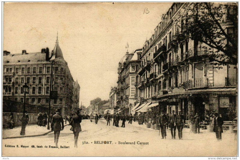Carte postale ancienne Belfort Boulevard Carnot à Belfort