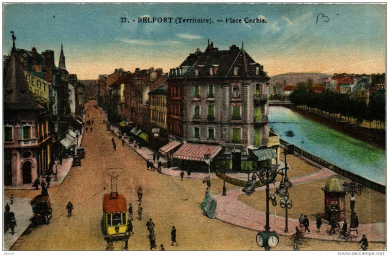 Carte postale ancienne Belfort Place Corbis à Belfort