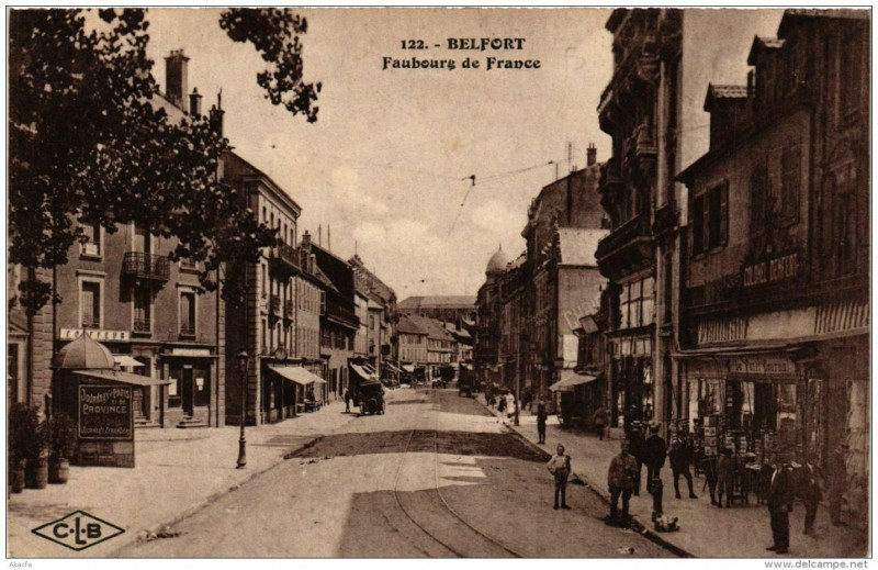Carte postale ancienne Belfort Faubourg de France à Belfort