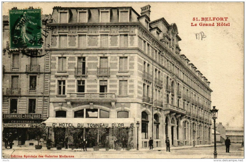 Carte postale ancienne Belfort Le Grand Hotel à Belfort