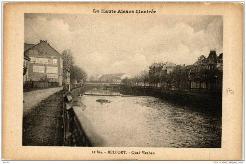 Carte postale ancienne Belfort Quai Vauban à Belfort