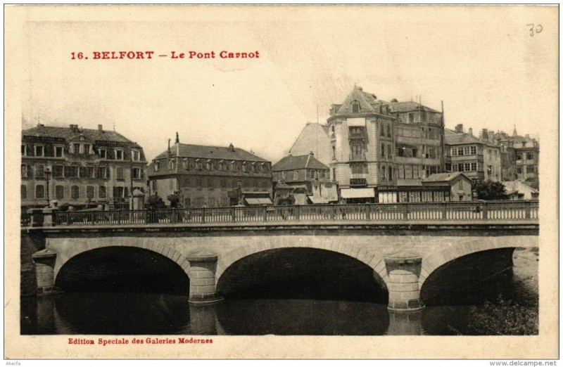 Carte postale ancienne Belfort Le Pont Carnot à Belfort