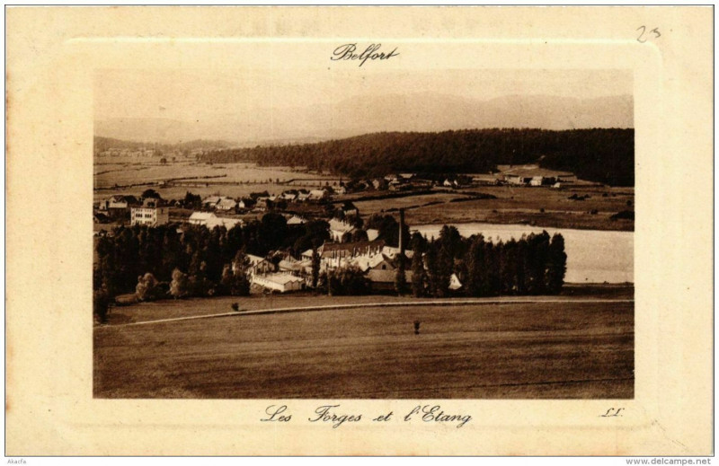 Carte postale ancienne Belfort Les Forges et l'Etang à Belfort
