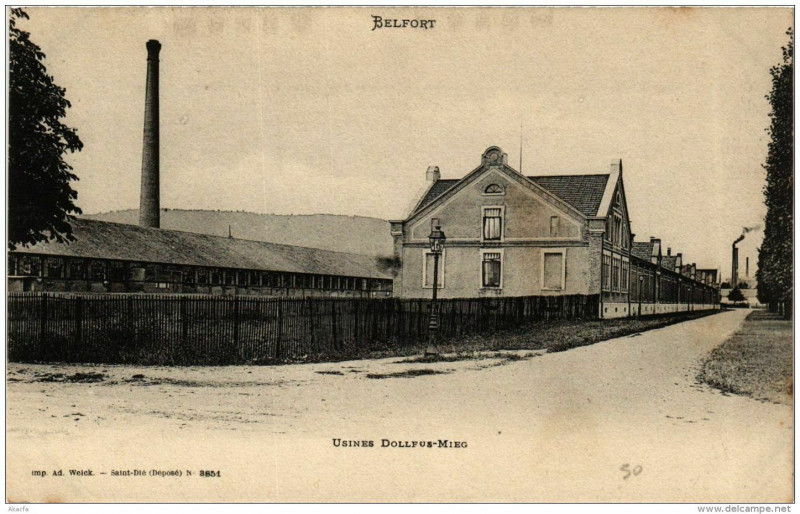 Carte postale ancienne Belfort Usines Dollfus-Mieg à Belfort