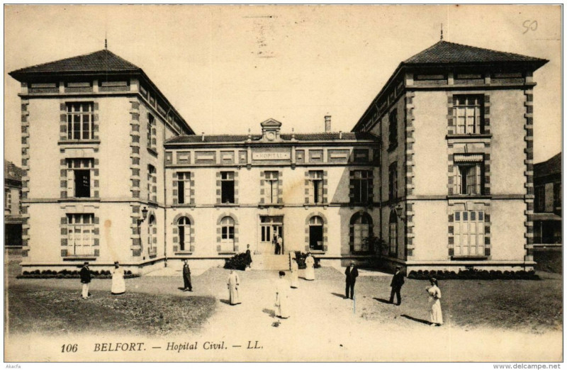 Carte postale ancienne Belfort Hopital Civil à Belfort
