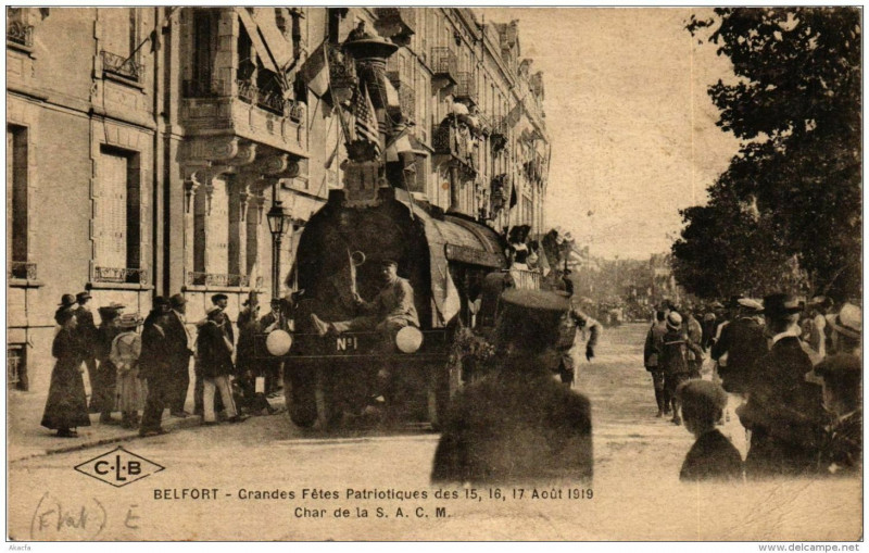 Carte postale ancienne Belfort Grandes Fetes Patriotiques à Belfort