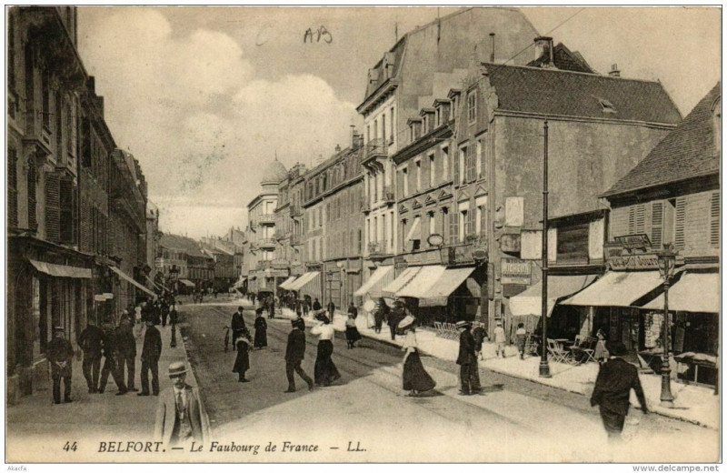 Carte postale ancienne Belfort Le Faubourg de France à Belfort