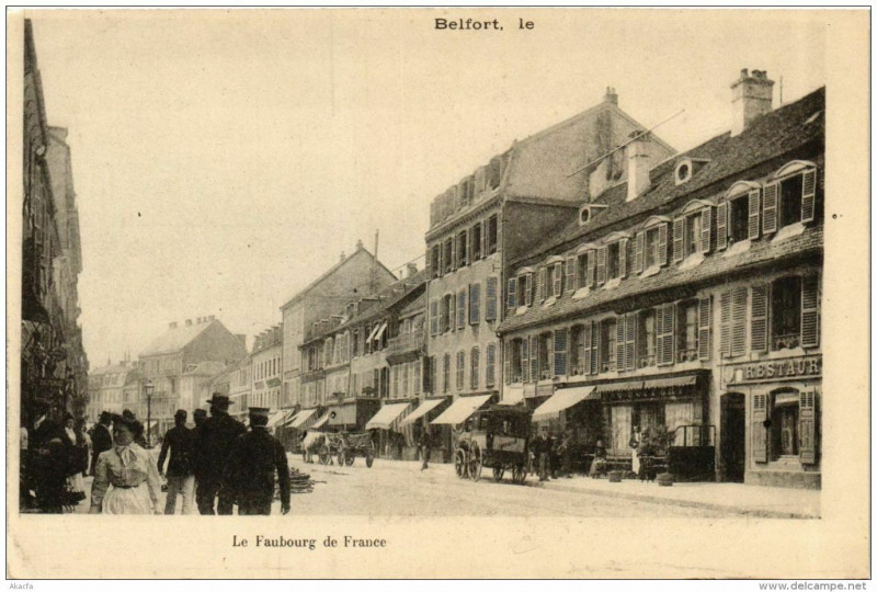 Carte postale ancienne Belfort Le Faubourg de France à Belfort