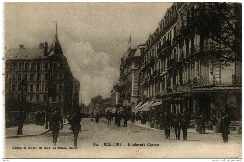 Carte postale ancienne Belfort Boulevard Carnot à Belfort