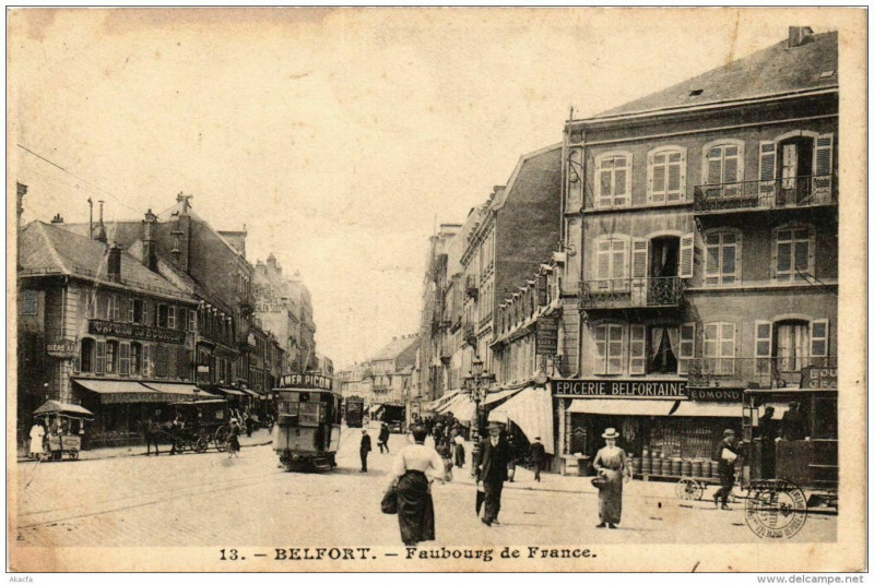Carte postale ancienne Belfort Faubourg de France à Belfort