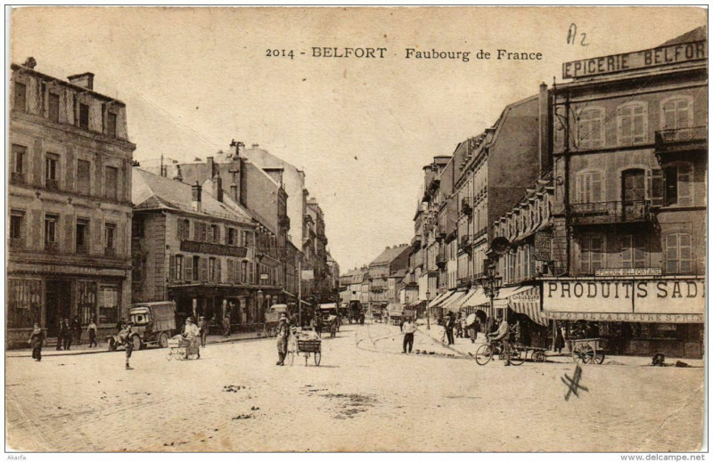 Carte postale ancienne Belfort Faubourg de France à Belfort
