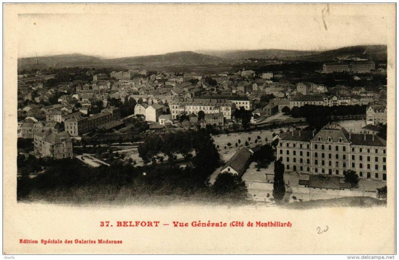 Carte postale ancienne Belfort Vue generale à Belfort