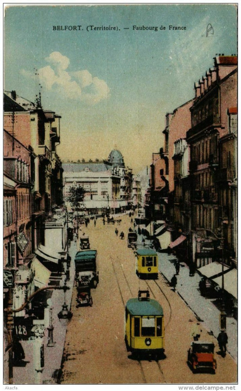 Carte postale ancienne Belfort Faubourg de France à Belfort