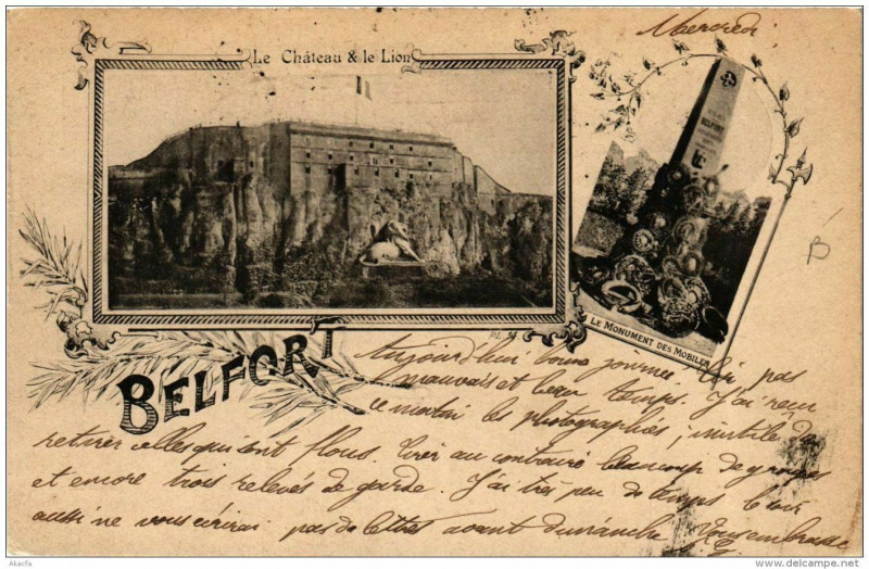 Carte postale ancienne Belfort Souvenir à Belfort