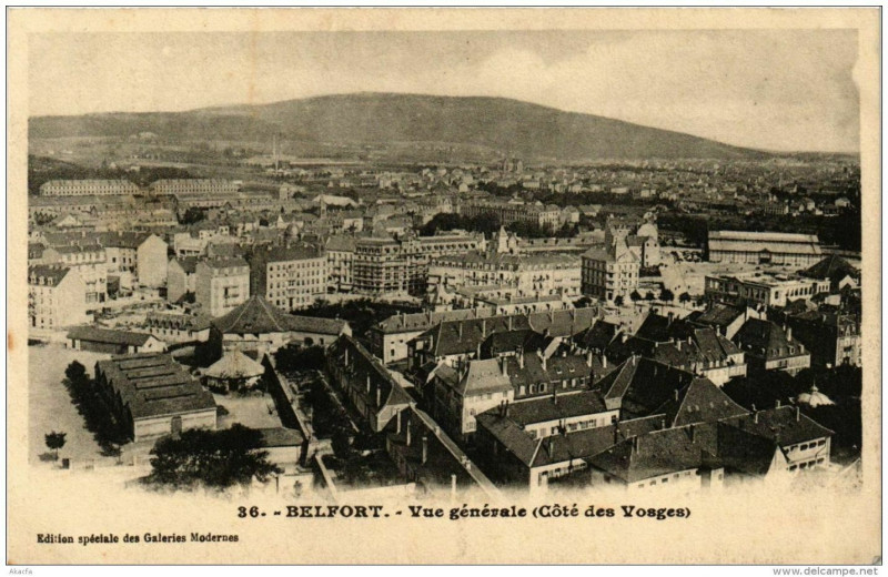 Carte postale ancienne Belfort Vue generale à Belfort