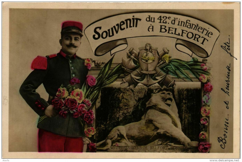 Carte postale ancienne Belfort Souvenir à Belfort