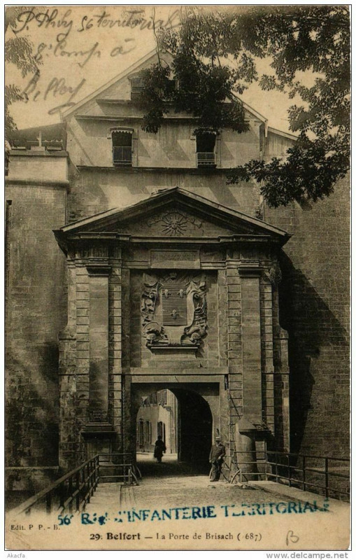 Carte postale ancienne Belfort La Porte de Brisach à Belfort