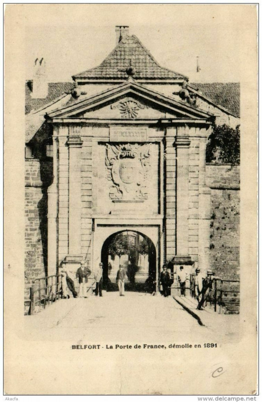 Carte postale ancienne Belfort La Porte de France à Belfort
