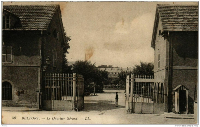 Carte postale ancienne Belfort Le Quartier Gerard à Belfort