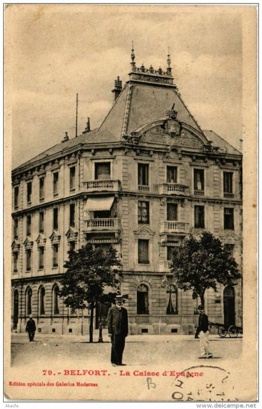Carte postale ancienne Belfort La Caisse d'Epargne à Belfort