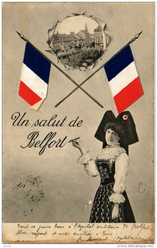 Carte postale ancienne Un salut de Belfort à Belfort