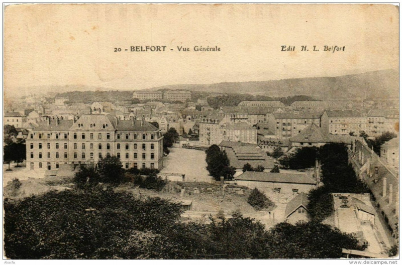 Carte postale ancienne Belfort Vue generale à Belfort
