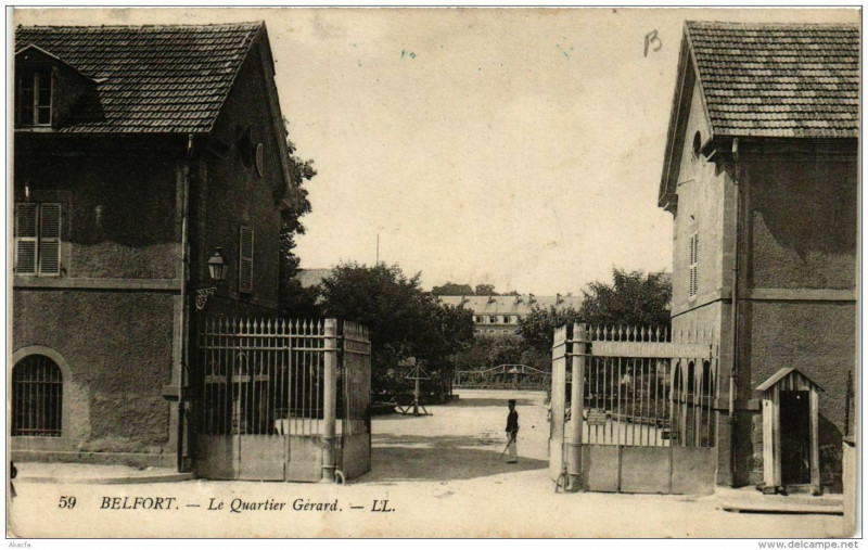 Carte postale ancienne Belfort Le Quartier Gerard à Belfort