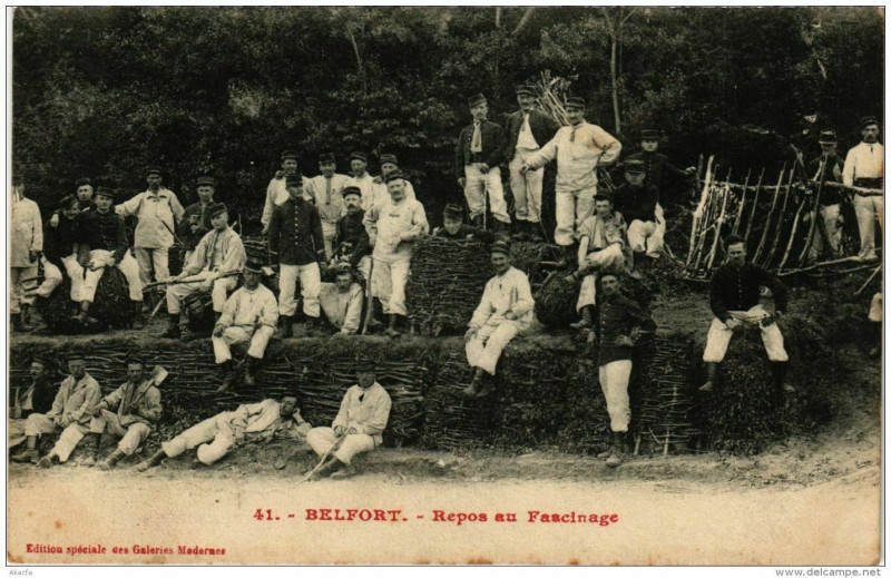 Carte postale ancienne Belfort Repos au Fascinage à Belfort