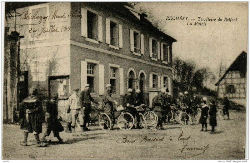 Carte postale ancienne Rechesy Territoire de Belfort La Mairie à Belfort