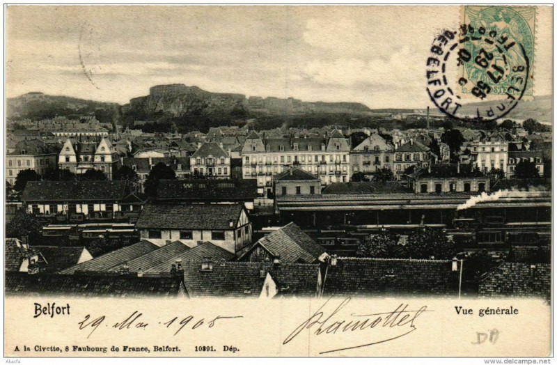Carte postale ancienne Belfort Vue generale à Belfort